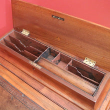 Load image into Gallery viewer, x SOLD Antique English Davenport Desk Walnut and Leather Four Drawer Writing Slope Desk. B11276