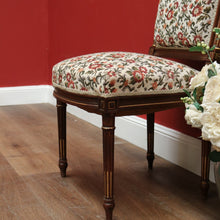 Load image into Gallery viewer, x SOLD Antique French Chair, Hall bedroom Chair, Walnut & Gilt Frame Rust Amber Flowers B11189