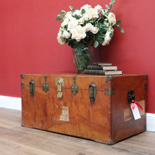 Load image into Gallery viewer, x SOLD Antique English Camphor Box, Marriage Chest, Coffee Table, Toy or Blanket Box B10977