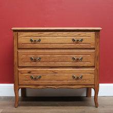 Load image into Gallery viewer, x SOLD Vintage French Chest of Drawers, French Oak and Brass 3 Drawer Hall Cupboard B10807