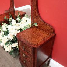 Load image into Gallery viewer, x SOLD Antique French Burr Walnut Dressing Table, Twin Pedestal Mirror Dressing Table. B10436