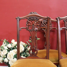 Load image into Gallery viewer, x SOLD Set of 4 Antique English Dining Chairs, 4 Mahogany Kitchen Chairs, Hall Chairs B10681