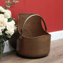 Load image into Gallery viewer, x SOLD Antique French Brass and Copper Coal Scuttle, Coal Bucket, Fire Wood Holder B10777