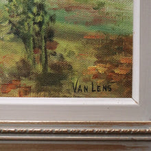 Load image into Gallery viewer, x SOLD Antique Oil on Canvas, Signed Van Lens Bottom Right, Forest Scene, Framed Oil. B11220