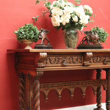 Load image into Gallery viewer, x SOLD Antique French Hall Table, French Oak and Brass Handles Two Drawer Hall Table B11123