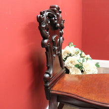 Load image into Gallery viewer, x SOLD Antique English Mahogany Hall Chair, Church, Foyer Chair with Carved Back B10720