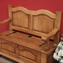 Load image into Gallery viewer, x SOLD Vintage French Hall Seat, Lift lid Shoe Box, Hall Seat Armchair, Chair Storage B10586