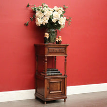 Load image into Gallery viewer, x SOLD Antique French Bedside Table, Oak Lamp Table Bed Side Cabinet Hall Cupboard. B10406
