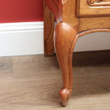 Load image into Gallery viewer, x SOLD Vintage French Chest of Drawers, Oak and Brass Handle Hall Cabinet Lamp Cupboard B10198