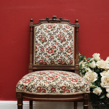 Load image into Gallery viewer, x SOLD Antique French Chair, Hall bedroom Chair, Walnut & Gilt Frame Rust Amber Flowers B11189