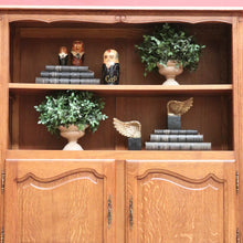 Load image into Gallery viewer, x SOLD Vintage French Bookcase, Oak Two Door Open Bookcase Cabinet Hall China Cupboard B10818
