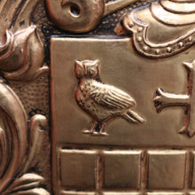 Load image into Gallery viewer, x SOLD Antique French Brass Ipad Magazine Holder, French Coat of Arms Kindling Basket. B10334