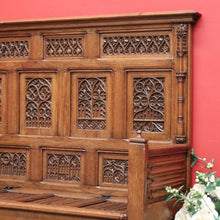 Load image into Gallery viewer, x SOLD Antique French Hall Seat, French Carved Oak Blanket Box, Seat Chair Bench Settle. B10527