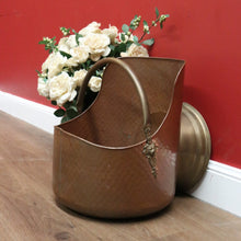 Load image into Gallery viewer, x SOLD Antique French Brass and Copper Coal Scuttle, Coal Bucket, Fire Wood Holder B10777