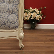 Load image into Gallery viewer, x SOLD Antique French Painted Double Bed, Padded Buttoned Headboard and Foot Bed B10764