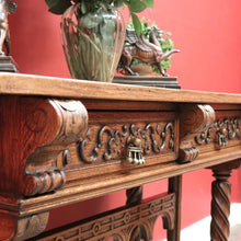 Load image into Gallery viewer, x SOLD Antique French Hall Table, French Oak and Brass Handles Two Drawer Hall Table B11123