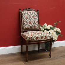 Load image into Gallery viewer, x SOLD Antique French Chair, Hall bedroom Chair, Walnut & Gilt Frame Rust Amber Flowers B11189