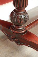 Load image into Gallery viewer, x SOLD Antique English Walnut, Leather and Brass Gallery Single Drawer Hall Table Desk Lamp Table. B8278