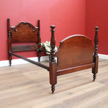 Load image into Gallery viewer, x SOLD Antique Australian Cedar Single Carved Bed, Head, Foot and rails B10732