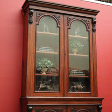 Load image into Gallery viewer, x SOLD Antique English Bookcases English Mahogany c1880 2 Height Bookcase China Cabinet. B9853