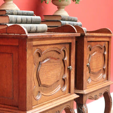 Load image into Gallery viewer, x SOLD Pair of Antique French Lamp Tables, Cabinets, Bedside Tables, Side Cupboards B10562