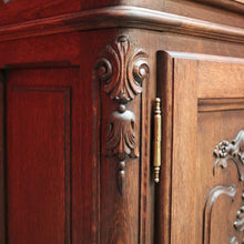 Load image into Gallery viewer, x SOLD Vintage China Cabinet, French Bookcase, Oak 4 Door Display Cabinet Chest. B10212