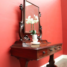 Load image into Gallery viewer, x SOLD Antique Dressing Table, Antique English Mahogany 6 Drawer Mirror Dressing Table. B9671