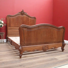 Load image into Gallery viewer, x SOLD Double Bed, Antique French Walnut Double Bed Frame and Slats, Head, Foot, Sides B10874