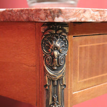 Load image into Gallery viewer, x SOLD Antique French Lamp Table, French Bedside Table. Marble, Walnut and Gilt Brass B11076