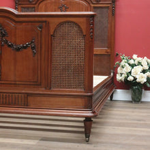 Load image into Gallery viewer, x SOLD Antique French Walnut and Cane Insert Double Bed. Antique French Bed with Slats B10844`