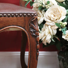 Load image into Gallery viewer, x SOLD Pair of Antique French Hall Chairs, Leather, Oak and Brass Stud Office Chairs B10429