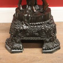 Load image into Gallery viewer, x SOLD Antique Bronze Jardinière, Heavy Double-handled Urn. Maiden Vase, Planter Stand. B11285