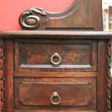 Load image into Gallery viewer, x SOLD Antique French Dressing Table, Twin Pedestal Walnut and Bevelled Mirror Dresser. B10326