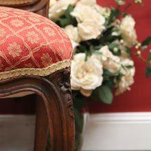 Load image into Gallery viewer, x SOLD Set of 4 Antique French Dining Chairs, French Walnut and Fabric Kitchen Chairs B10737