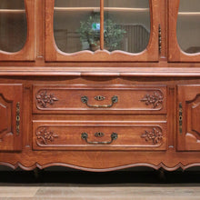 Load image into Gallery viewer, X SOLD Antique Vintage French Oak Bookcase or China Cabinet, Glass Door, and Drawers. B11270