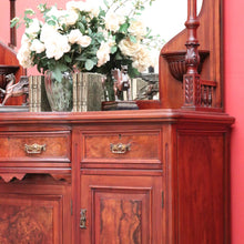 Load image into Gallery viewer, x SOLD Antique English Sideboard, Walnut Mirror Back Sideboard Cabinet Cupboard. B9875