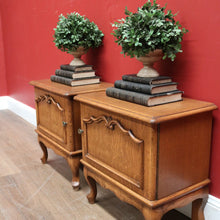 Load image into Gallery viewer, x SOLD Pair of Vintage French Bedside Tables, or Lamp Tables, Side Tables, or Cupboards B10930