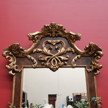 Load image into Gallery viewer, x SOLD Antique Italian Mirror, Antique Gilt and Burr Walnut Wall Hall or Vanity Mirror. B9806