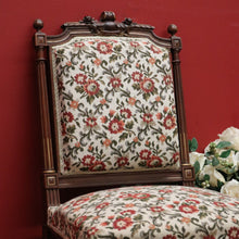 Load image into Gallery viewer, x SOLD Antique French Chair, Hall bedroom Chair, Walnut & Gilt Frame Rust Amber Flowers B11189