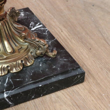 Load image into Gallery viewer, x SOLD Vintage Italian Lamp Table, Glass, Marble and Brass Flower Side Table Hall Table B10738