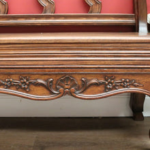 Load image into Gallery viewer, x SOLD Antique French Oak Hall Seat, Entry Slat Back Chair Bench Seat Chair Settle B10654