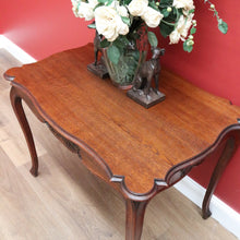 Load image into Gallery viewer, x SOLD Antique French Sofa Table Side Table Lamp Hall Table with Carved Scalloped Apron B10641