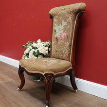 Load image into Gallery viewer, x SOLD Antique English Prayer Chair, Home Worship Kneeler with Tapestry Seat and Back. B11261