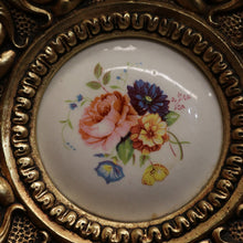 Load image into Gallery viewer, x SOLD Antique Italian Brass and Porcelain Display Plate with Cupids and Floral Detail. B11292