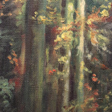 Load image into Gallery viewer, x SOLD Antique Oil on Canvas, Signed Van Lens Bottom Right, Forest Scene, Framed Oil. B11220