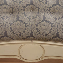 Load image into Gallery viewer, x SOLD Antique French Painted Double Bed, Padded Buttoned Headboard and Foot Bed B10764