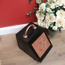 Load image into Gallery viewer, x SOLD Antique French Art Nouveau Copper and Iron Coal Scuttle Storage Box Magazine or Holder Kindling B10719