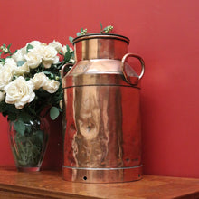 Load image into Gallery viewer, x SOLD Vintage Copper Milk Can and Lid, Umbrella Holder, Stamped WBG 420. Door Stop B10757