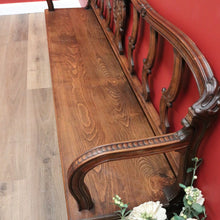Load image into Gallery viewer, x SOLD Antique French Oak Hall Seat, Entry Slat Back Chair Bench Seat Chair Settle B10654