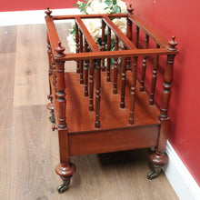 Load image into Gallery viewer, Antique English Music Canterbury , Magazine Holder, with Drawer to Base, Brass B11234